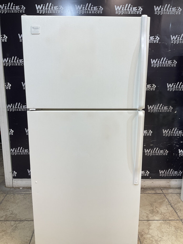 Whirlpool Used Refrigerator Top and Bottom 30x66 1/2” (White) 