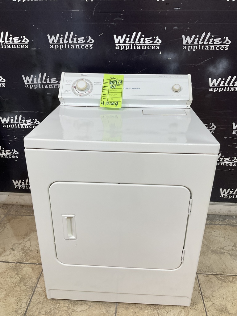Whirlpool Used Electric Dryer 220volts (30 AMP) 29inches {4 prong} (White)