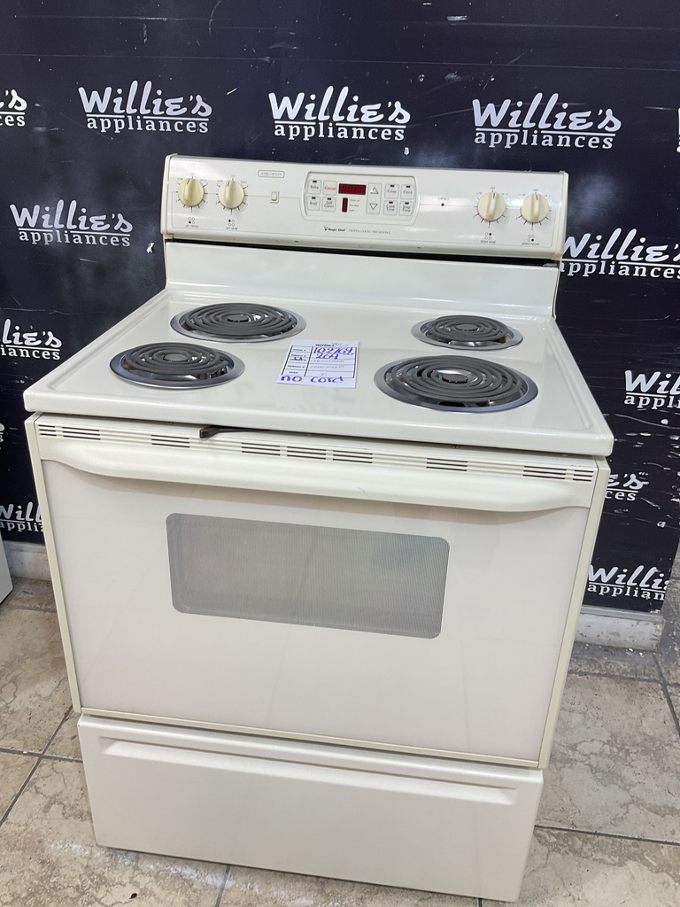 Magic Chef Used Electric Stove 220volts (40/50 AMP) 30inches {no cord} (Bisque) 