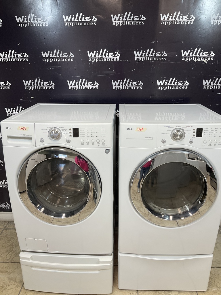 Lg Used Electric Set Washer/Dryer Front-load 27/27inches {4 prong}  (White) 