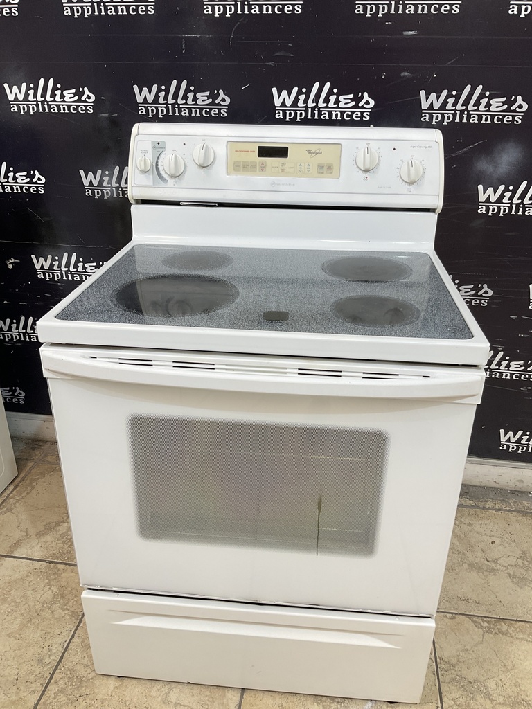 Whirlpool Used Electric Stove 220volts (40/50 AMP) 30inches {3 prong} (White) 