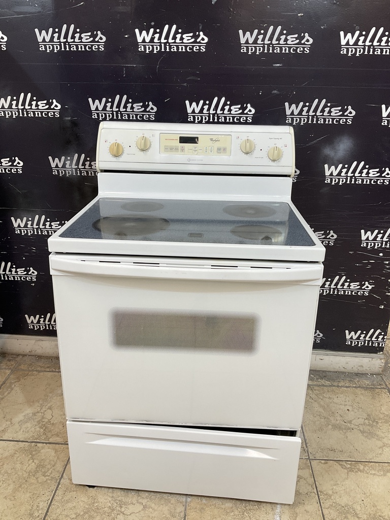 Whirlpool Used Electric Stove 220volts (40/50 AMP) 30inches {no cord} (White) 