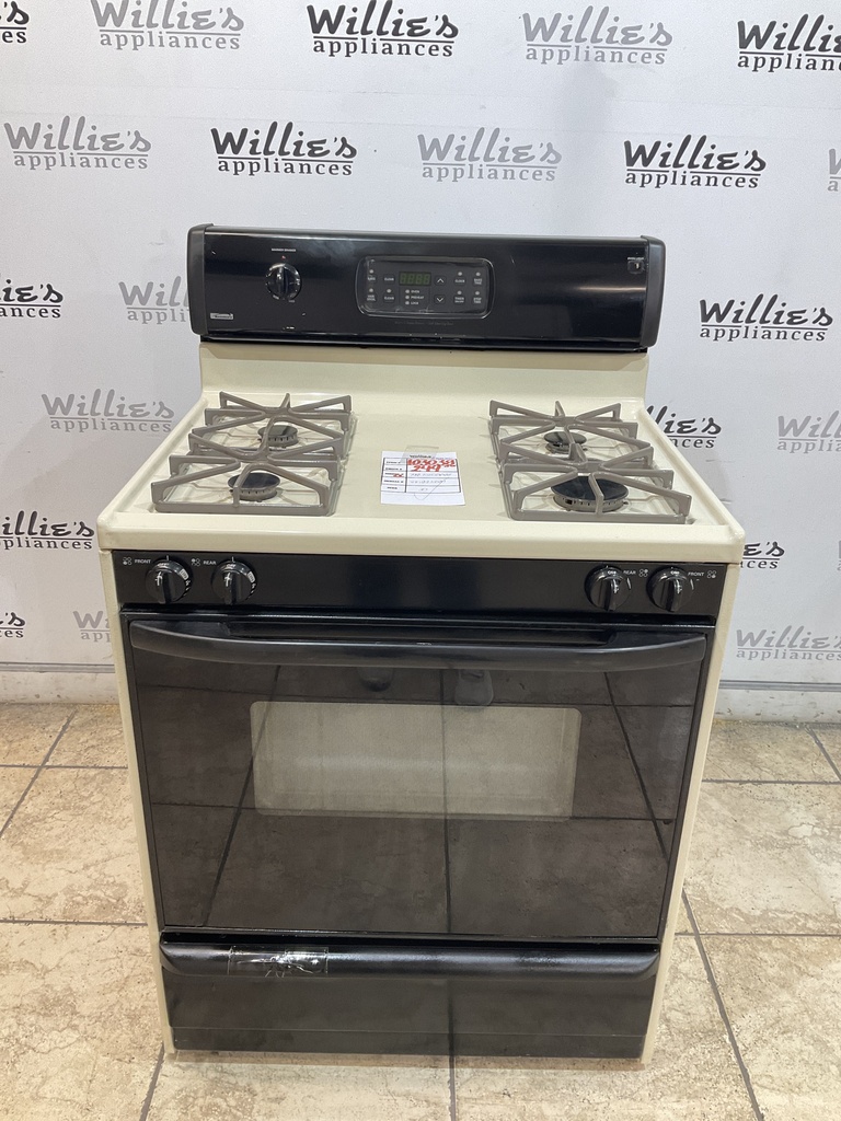 Kenmore Used Natural Gas Stove 30inches (Bisque/Black) 