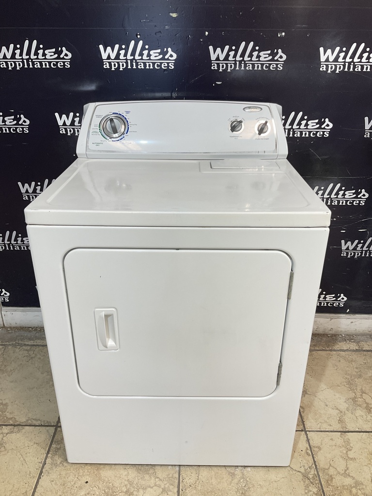 Whirlpool Used Electric Dryer 220volts (30 AMP) 27inches {no cord} (White)