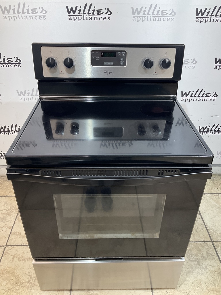 Whirlpool Used Electric Stove 220volts (40/50 AMP) 30inches {no cord} (Stainless Steel) 