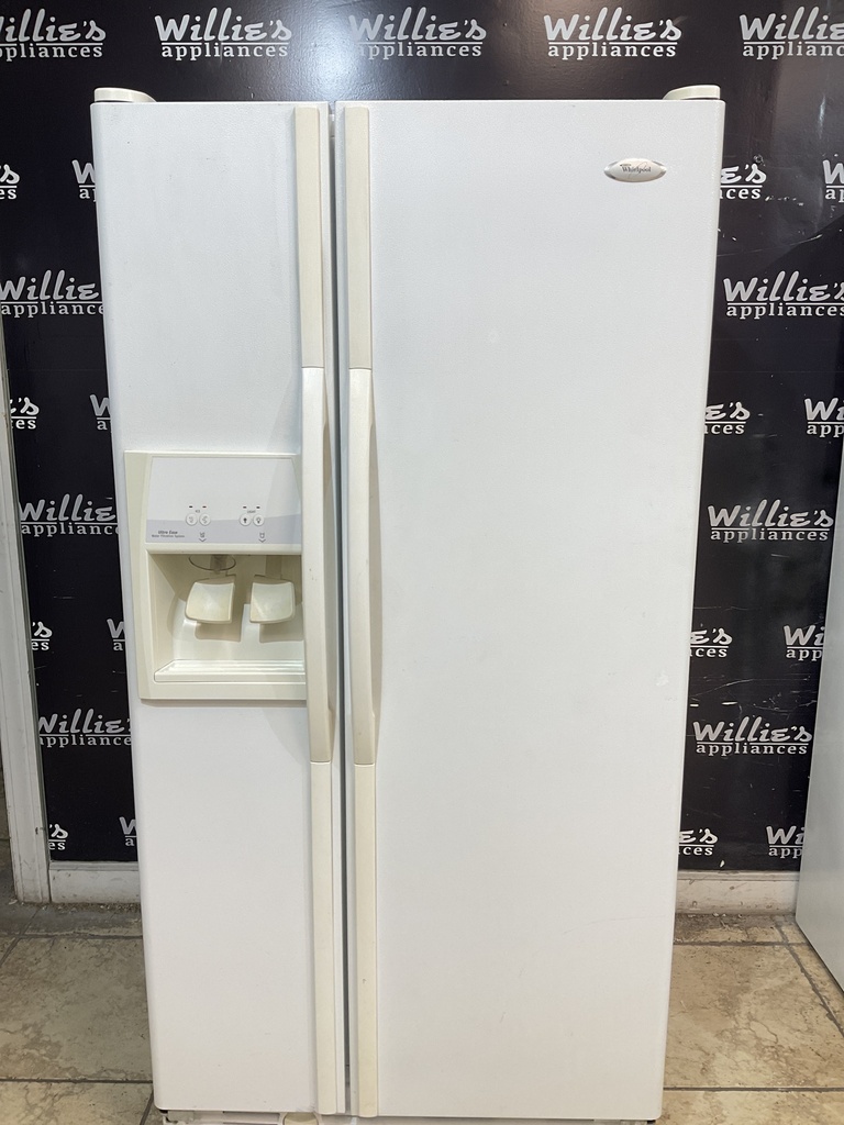 Whirlpool Used Refrigerator Side by Side 33 1/2” x 66 1/2” (White) 