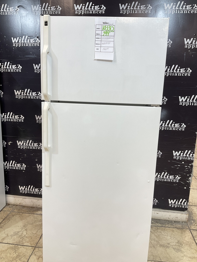 Hotpoint Used Refrigerator Top and Bottom 28x67 1/2” (White) 