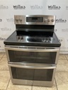 Ge Used Electric Stove Double Oven 220volts (40/50 AMP) 30inches {4 prong} (Stainless steel) 