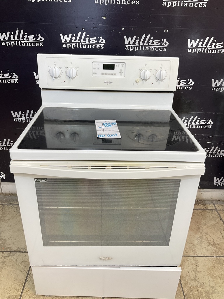 Whirlpool Used Electric Stove 220volts (40/50 AMP) 30inches {no cord} (White)