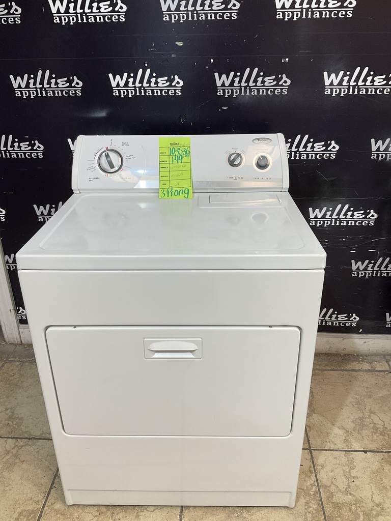 Whirlpool Used Electric Dryer 220volts (30 AMP) 29inches {3 prong} (White) 