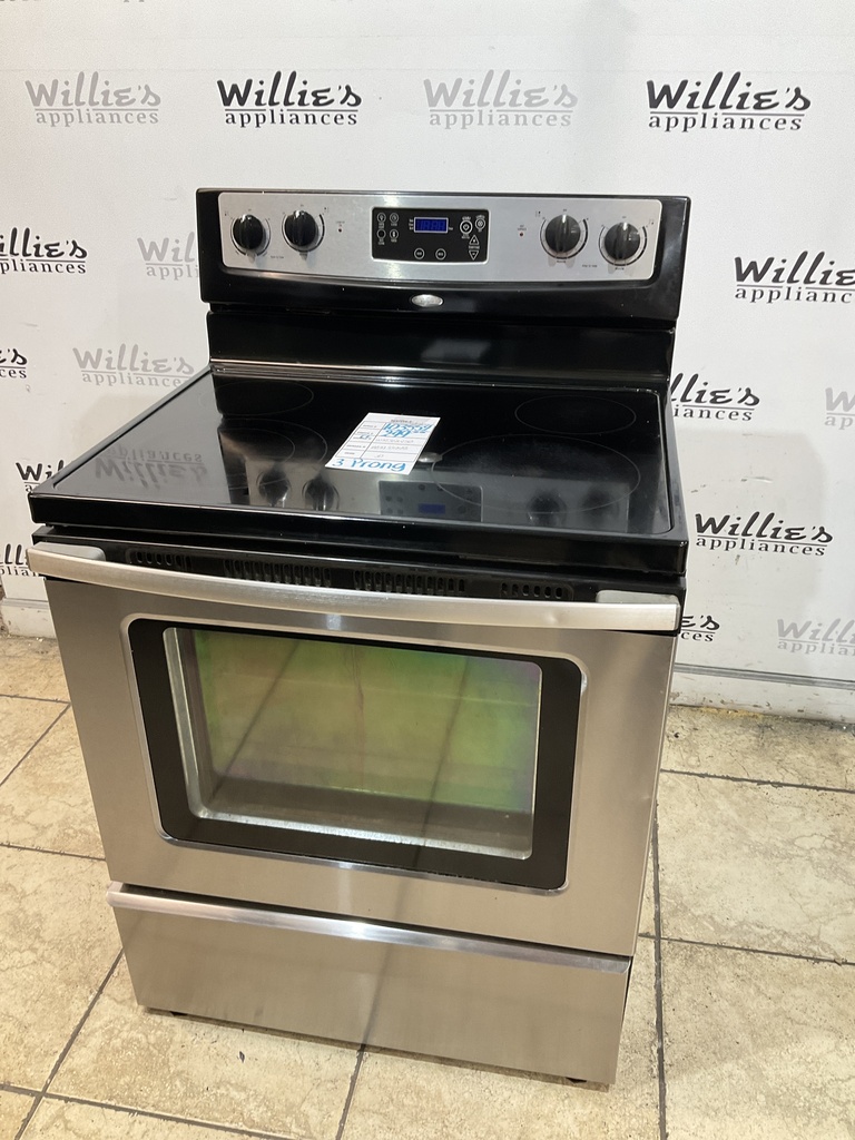 Whirlpool Used Electric Stove 220volts (40/50 AMP) 30inches {3 prong} (Stainless steel) 