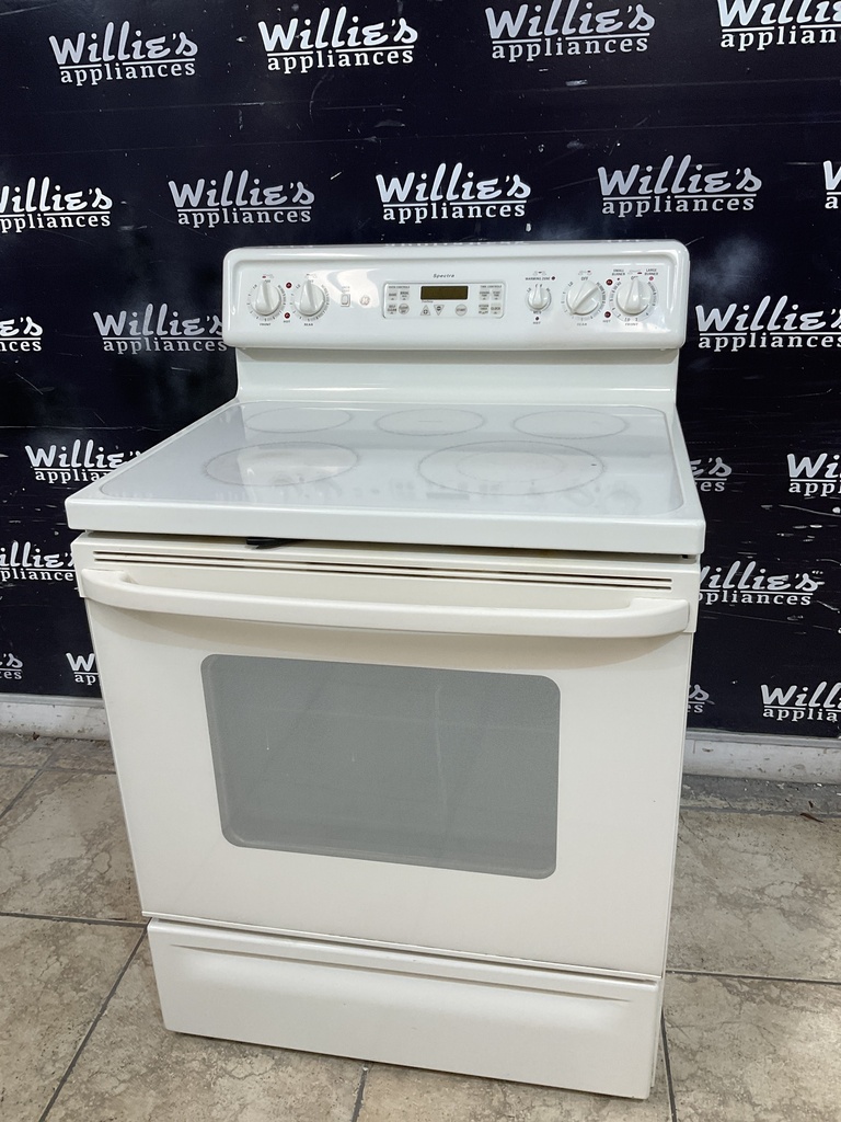 Ge Used Electric Stove 30inches {no cord} (Bisque)