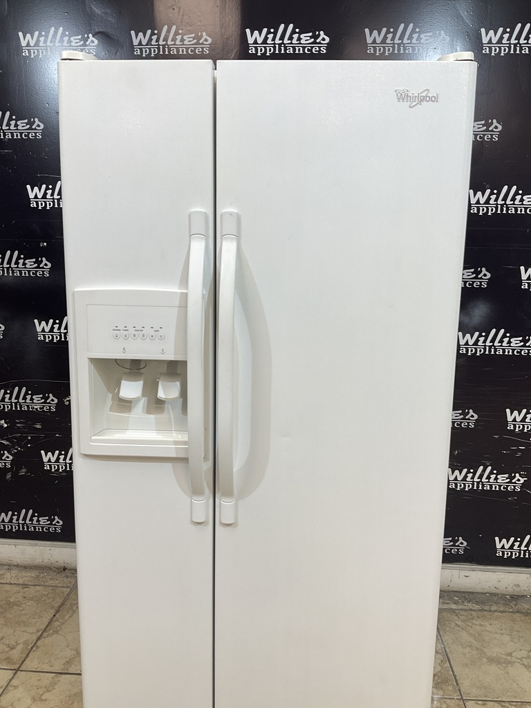 Whirlpool Used Refrigerator Side by Side 33x66 1/2” (White) 