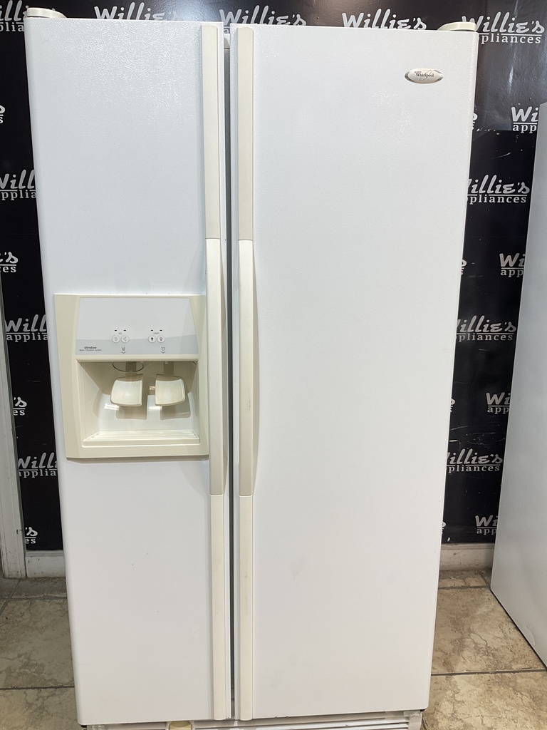 Whirlpool Used Refrigerator Side by Side 36x69 1/2” (White) 