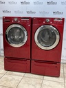 Lg Used Electric Set Washer/Dryer Front-load 220volts (30 AMP) 27inches {no cord} (Red) 