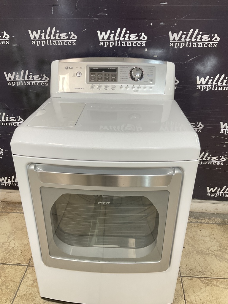 Lg Used Electric Dryer 220volts (30 AMP) 27inches {no cord} (White) 