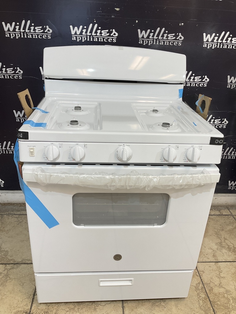 Ge Open Box Natural Gas Stove 30inches (White) 