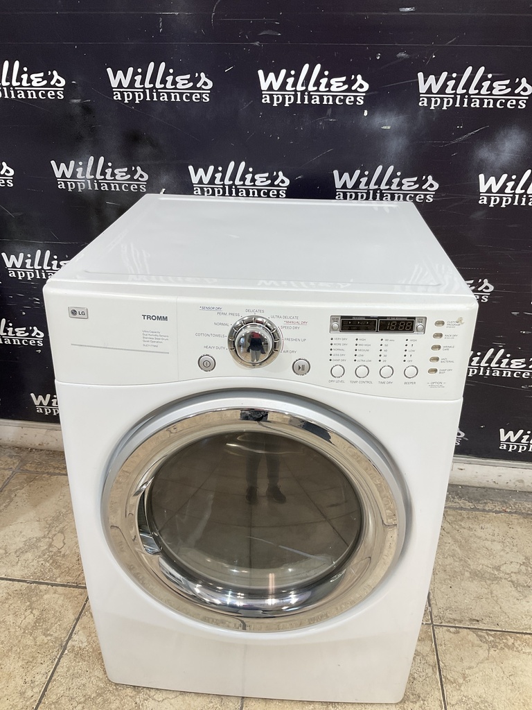 Lg Used Electric Dryer 220volts (30 AMP) 27inches {no cord} (White) 