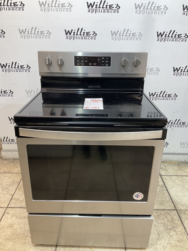 Whirlpool Used Electric Stove 220volts (40/50 AMP) 30inches {no cord} (Stainless Steel) 