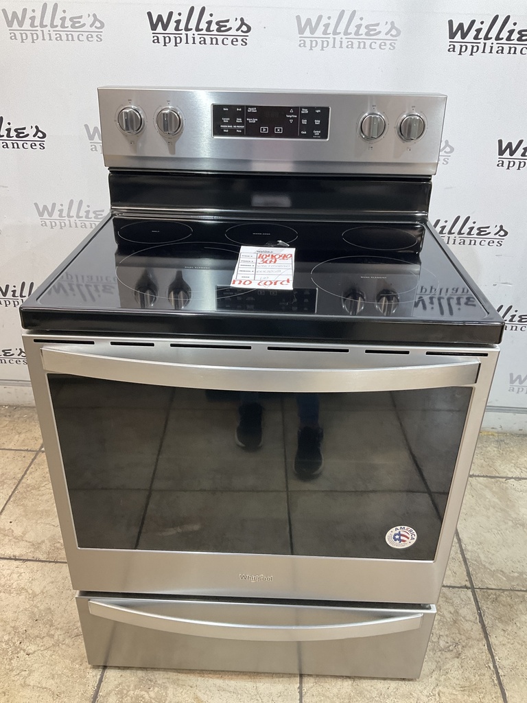 Whirlpool Used Electric Stove 220volts (40/50 AMP) 30inches {no cord} (Stainless Steel) 