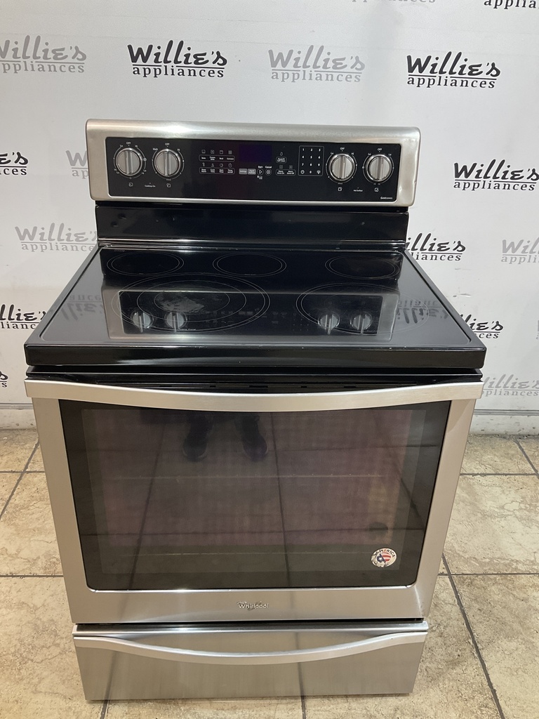 Whirlpool Used Electric Stove 220volts (40/50 AMP) 30inches {no cord} (Stainless Steel) 