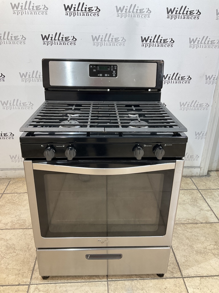 Whirlpool Used Natural Gas Stove 30inches (Stainless Steel)