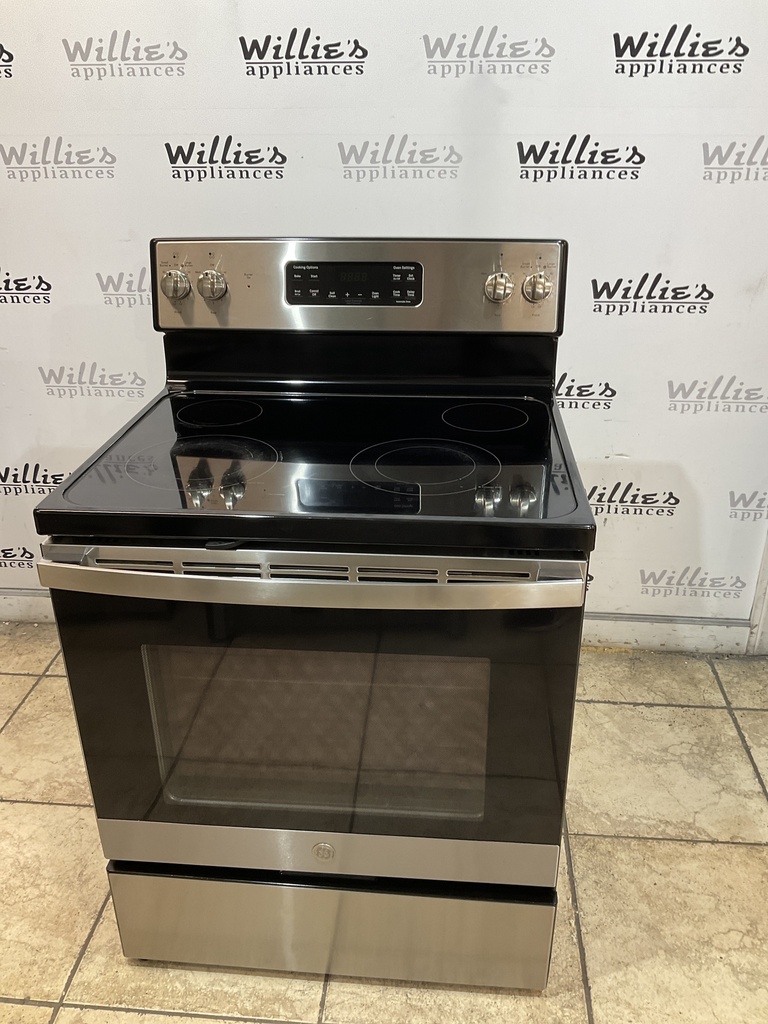 Ge Used Electric Stove 220volts (40/50 AMP) 30inches {no cord} (Stainless steel) 