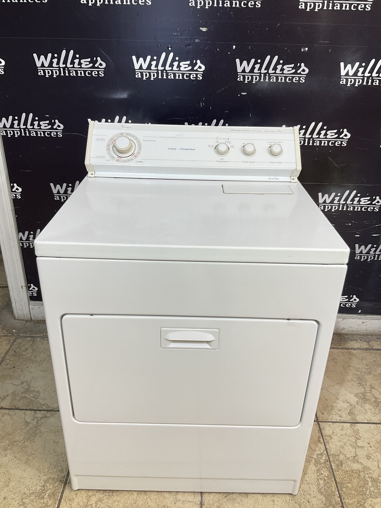 Whirlpool Used Electric Dryer 220volts (30 AMP) 29inches {no cord} (White) 