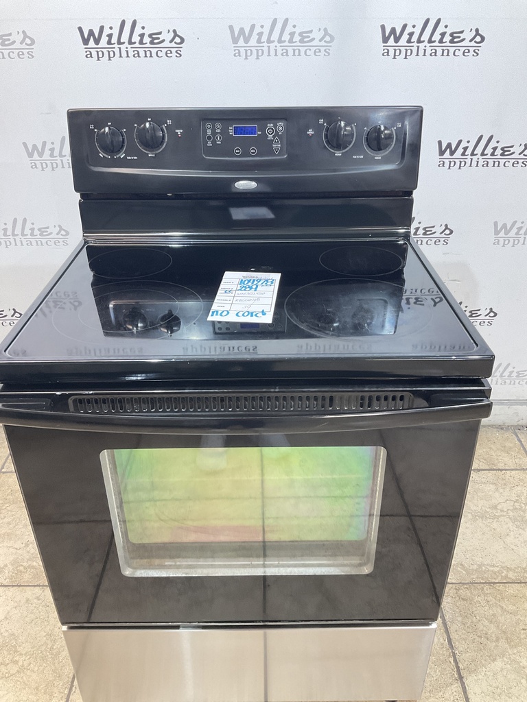 Whirlpool Used Electric Stove 220volts (40/50 AMP) 30inches {no cord} (Black) 