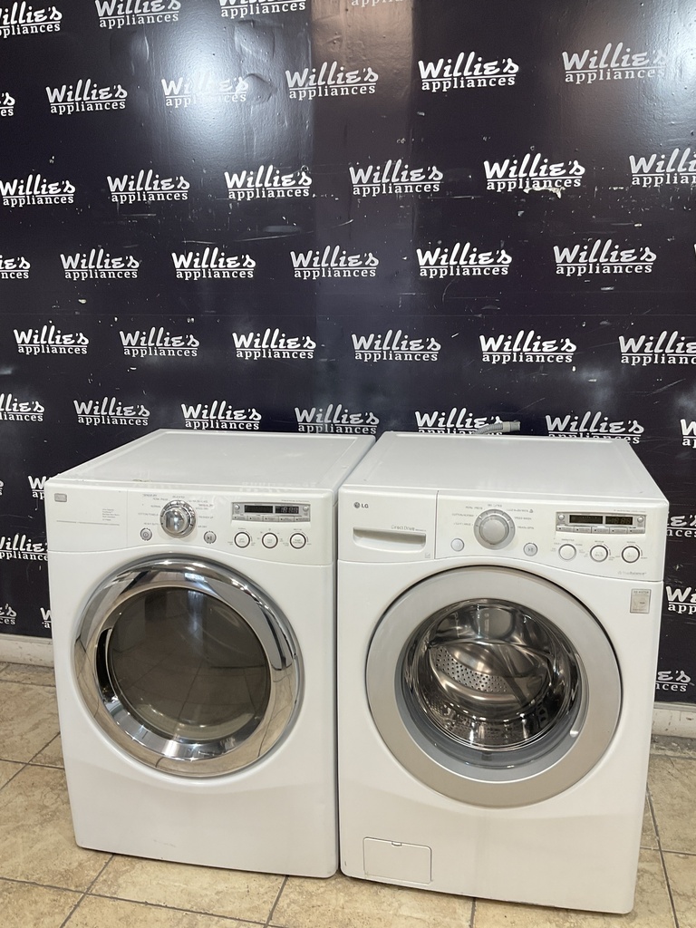 Lg Used Natural Gas Set Washer/Dryer Front-load 27inches (White) 