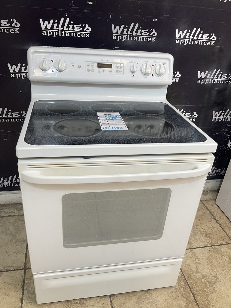 Ge Used Electric Stove 220volts (40/50 AMP) 30inches{no cord} (white) 