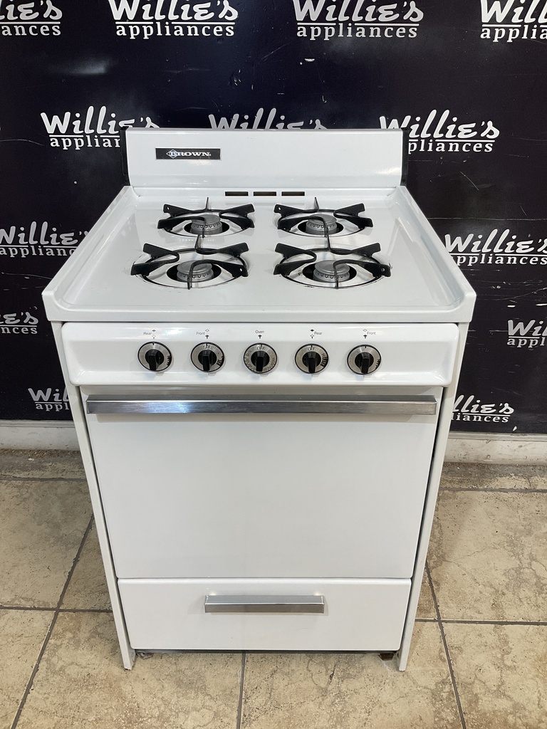 Brown Used Natural Gas Stove 24inches (white) 