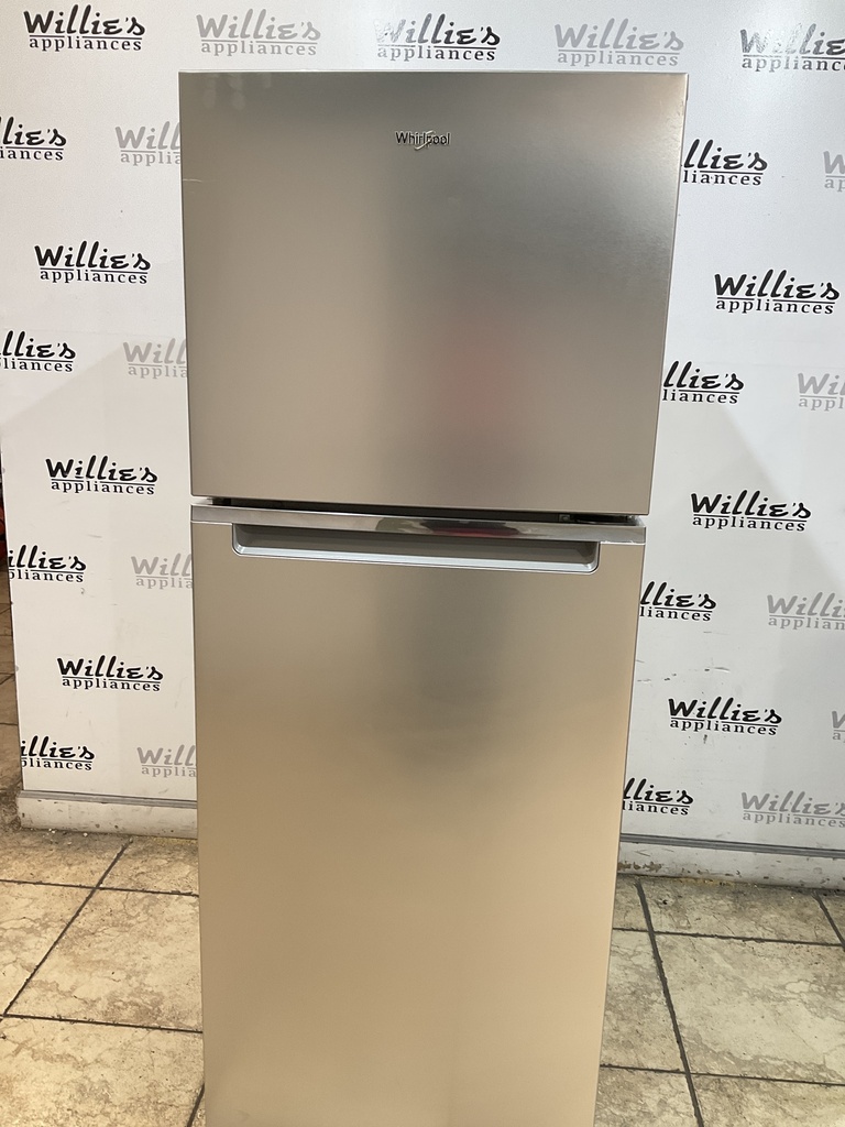 Whirlpool Used Refrigerator Top and Bottom 24x66 (Stainless Steel) 