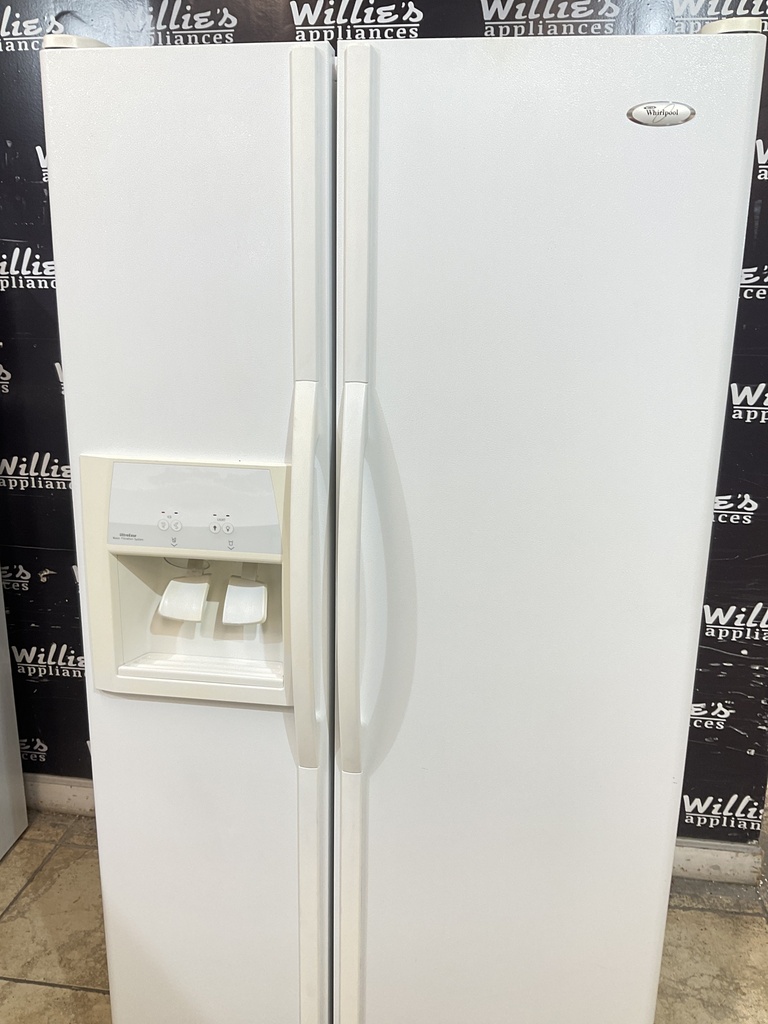 Whirlpool Used Refrigerator Side by Side 36 1/2” x 69 1/2” (White) 