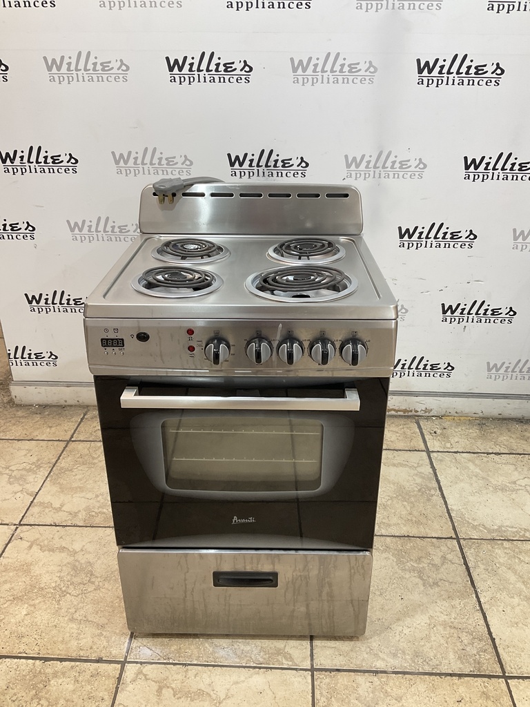 Avanti Used Electric Stove 23 1/2” {3 prong} (Stainless Steel) 