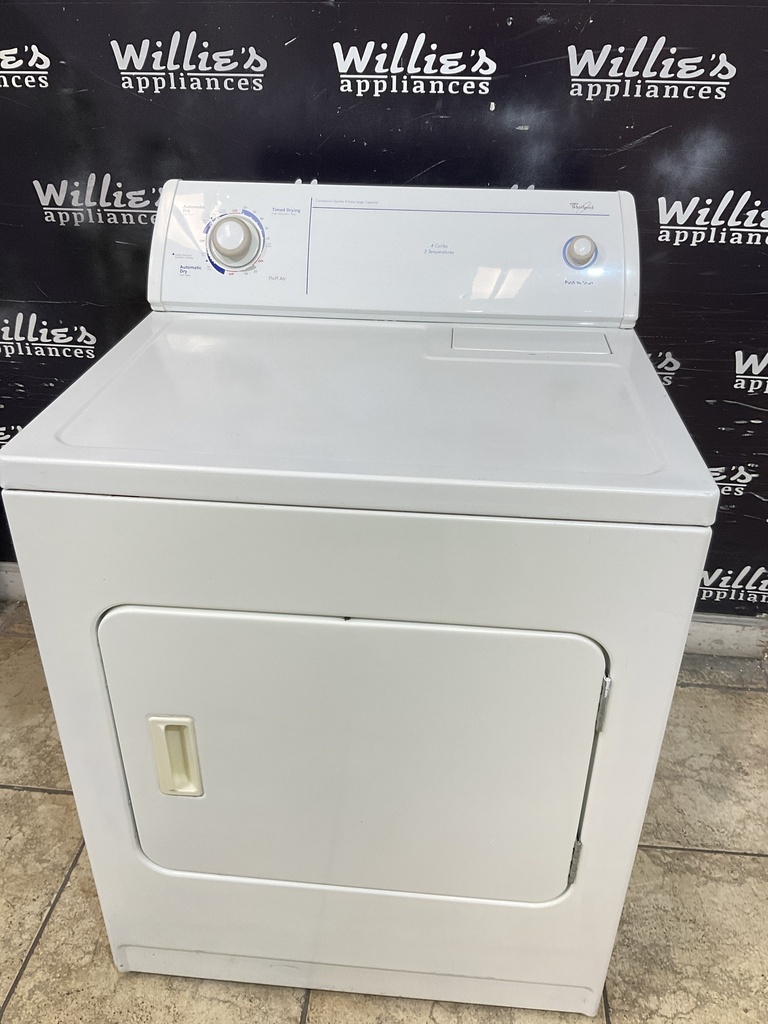 Whirlpool Used Electric Dryer 220volts (30 AMP) 29inches {3 prong} (White) 