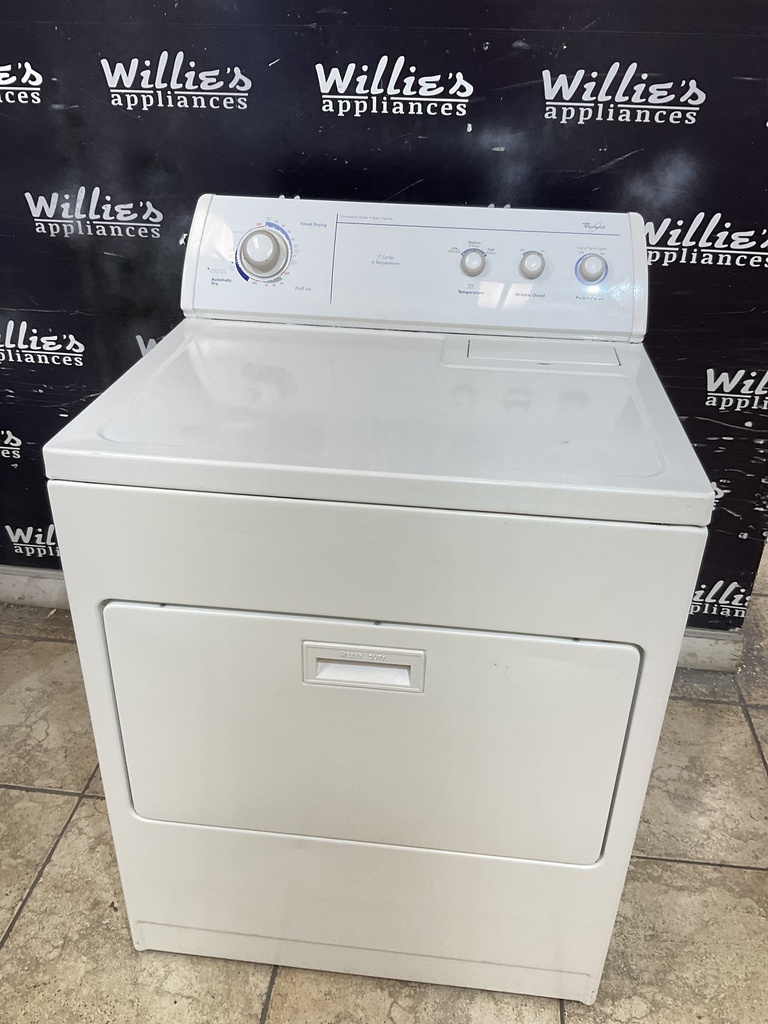 Whirlpool Used Electric Dryer 220volts (30 AMP) 29inches {3 prong} (White) 