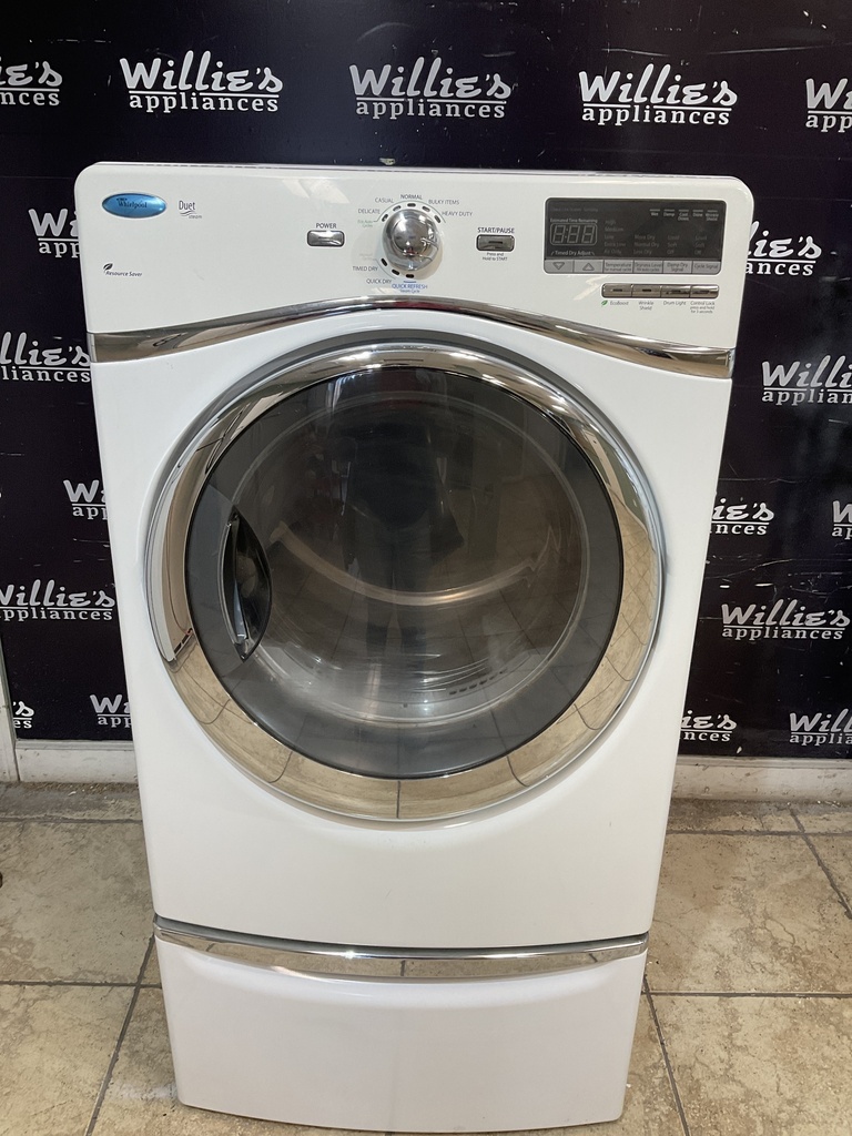 Whirlpool Used Electric Dryer 220volts (30 AMP) 27inches {3 prong} (White) 