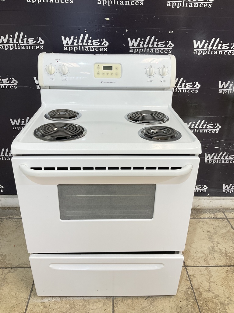 Frigidaire Used Electric Stove 220volts (40/50 AMP) 30inches {4 prong} (White) 