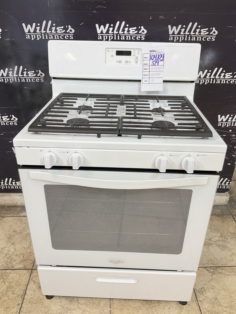 Whirlpool Used Natural Gas Stove 30inches (White) 