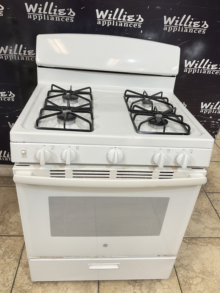 Ge Used Natural Gas Stove 30inches (white) 