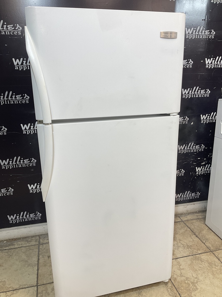 Frigidaire Used Refrigerator Top and Bottom 30x65 1/2” (White)