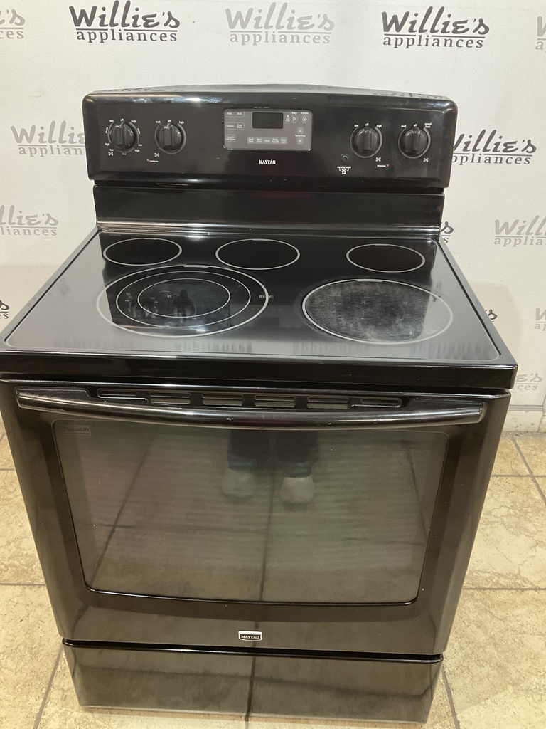 Maytag Used Electric Stove 220volts (40/50 AMP) 30inches {no cord} (Black) 