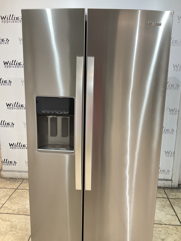Whirlpool Used Refrigerator Side by Side Counter Depth 36x68 1/2” (Stainless Steel) 