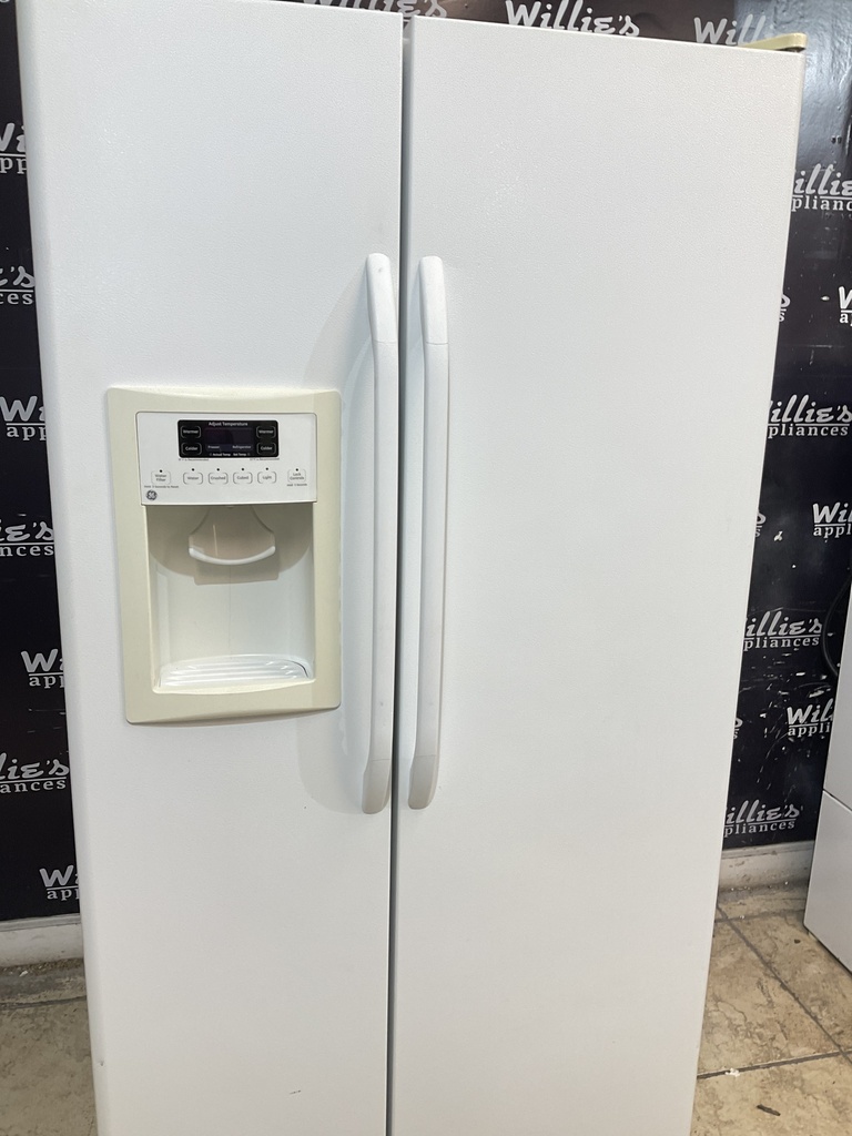 Ge Used Refrigerator Side By Side 36x69 1/2” (white) 