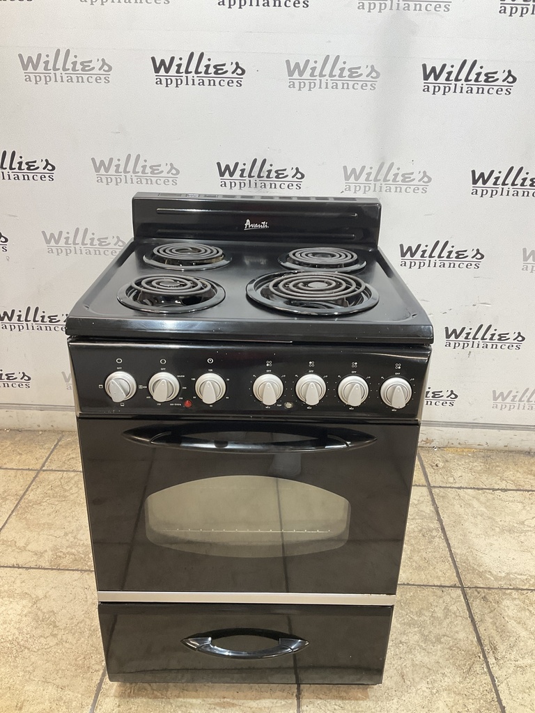 Avanti Used Electric Stove 220volts (40/50 AMP) 23 1/2” {3 prong} (Black) 