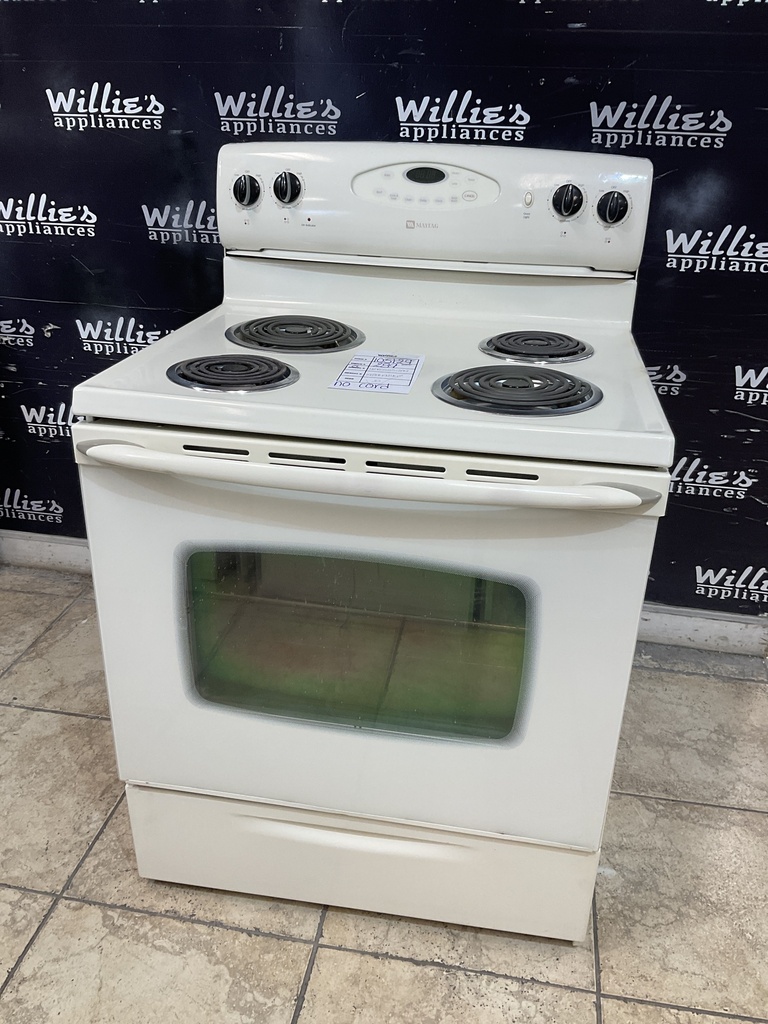 Maytag Used Electric Stove 220volts (40/50 AMP) 30inches {no cord} (Bisque) 