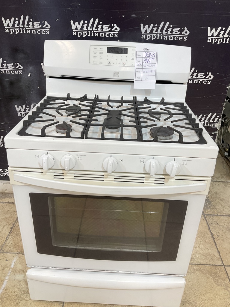 Kenmore Used Natural Gas Stove 30inches (White)