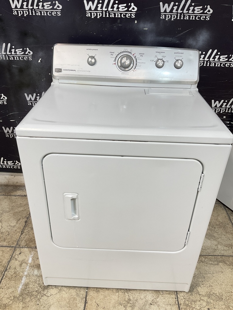 Maytag Used Electric Dryer 220volts (30 AMP) 29inches {4 prong} (White) 