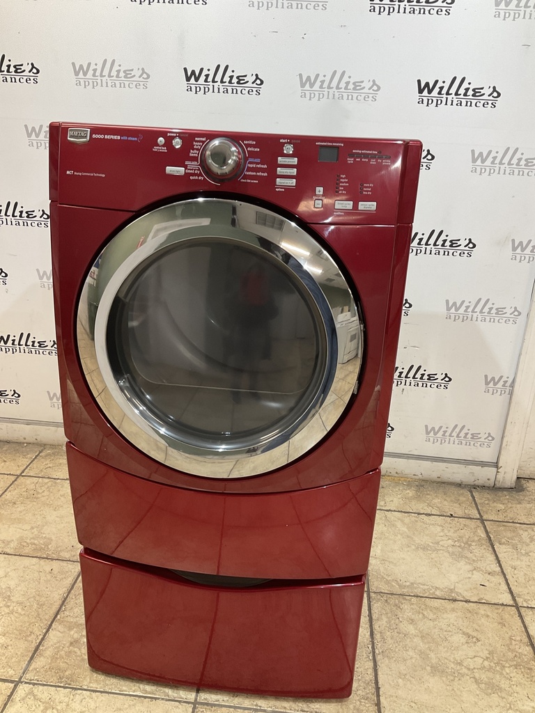 Maytag Used Electric Dryer 220volts (30 AMP) 27inches {3 prong} (red) 